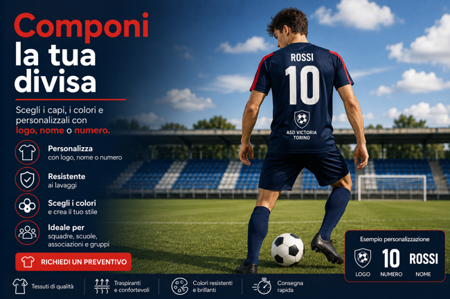 Abbigliamento calcio personalizzato