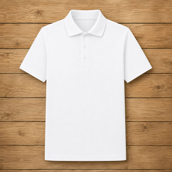 Polo bianca manica corta unisex