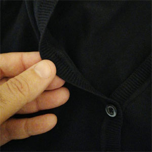 cardigan cotone: dettaglio interno